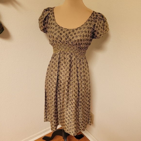 Anthropologie Corey Lynn Calter Honeycomb Print Silk Dress - Picture 1 of 7